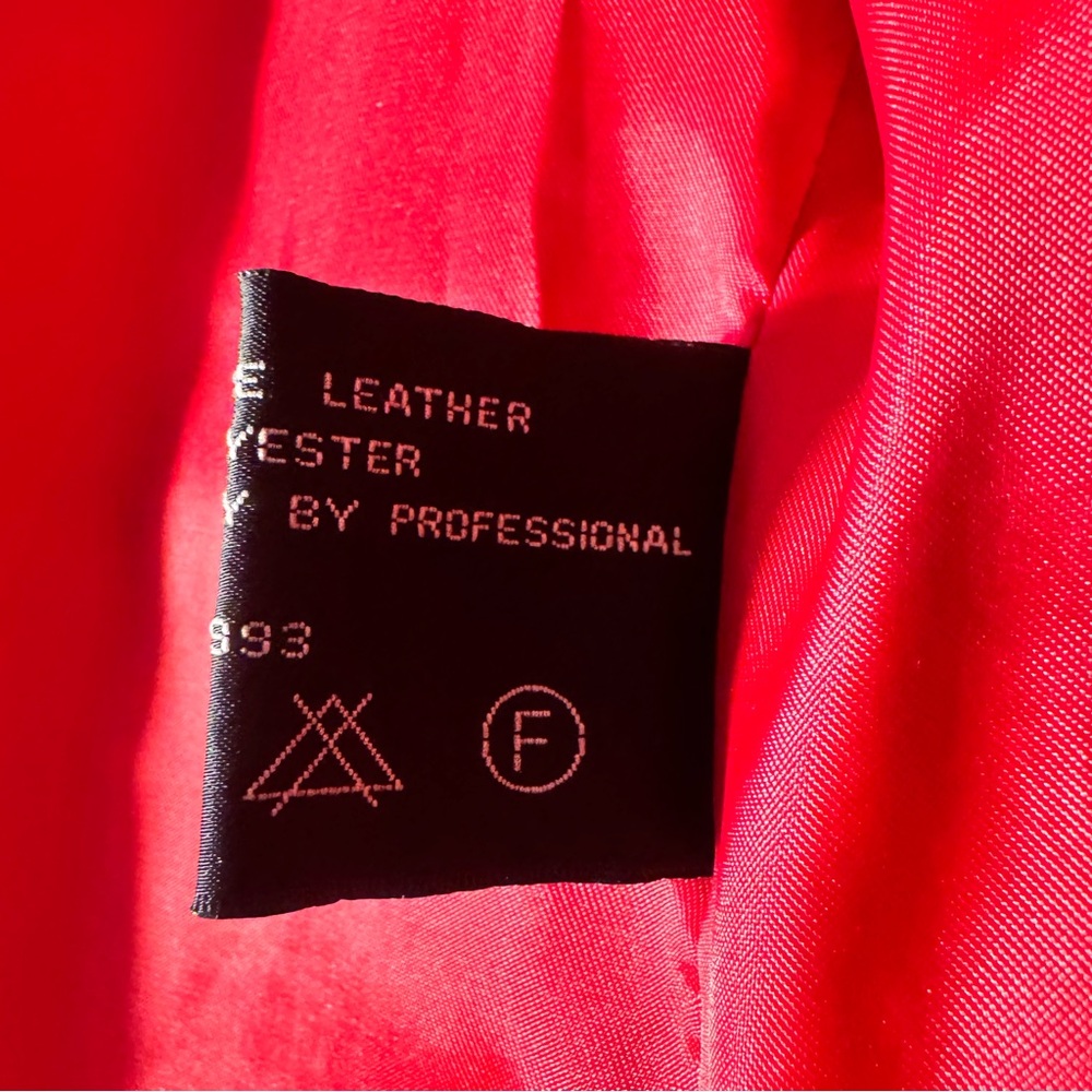 Vintage Red Leather Blazer Jacket - Picture 8 of 8